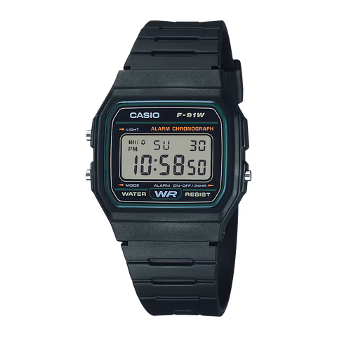 Casio F-91W-3 Classic Black Green