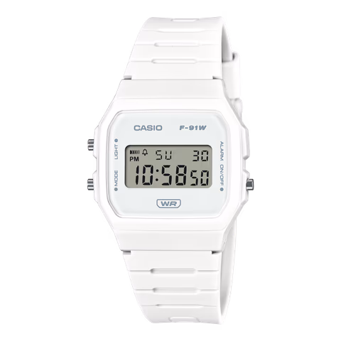 Casio F-91WB-7A Monochrome White Bio Resin