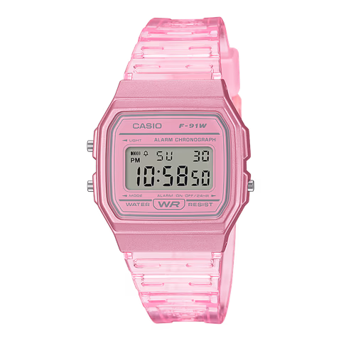 Casio F-91WS-4 Translucent Pink
