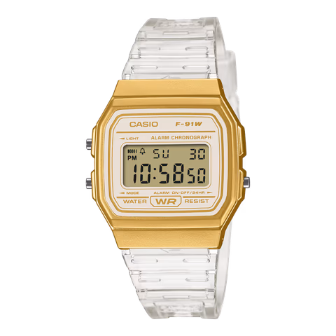 Casio F-91WS-7A2 Clear Gold