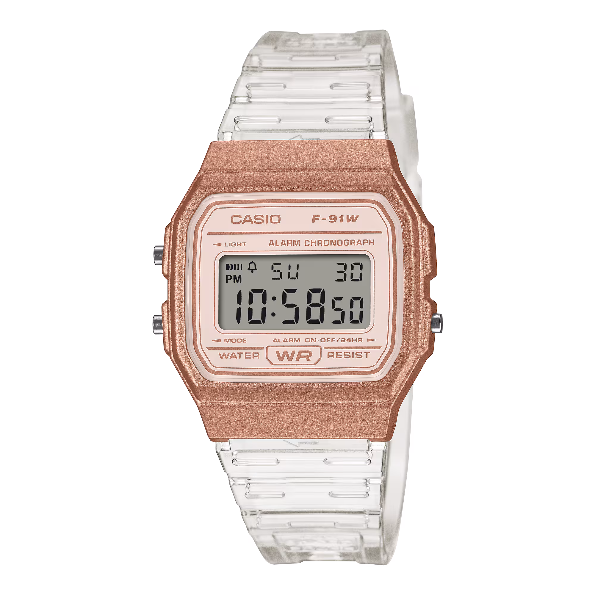 Casio F-91WS-7A3 Clear Rose Gold